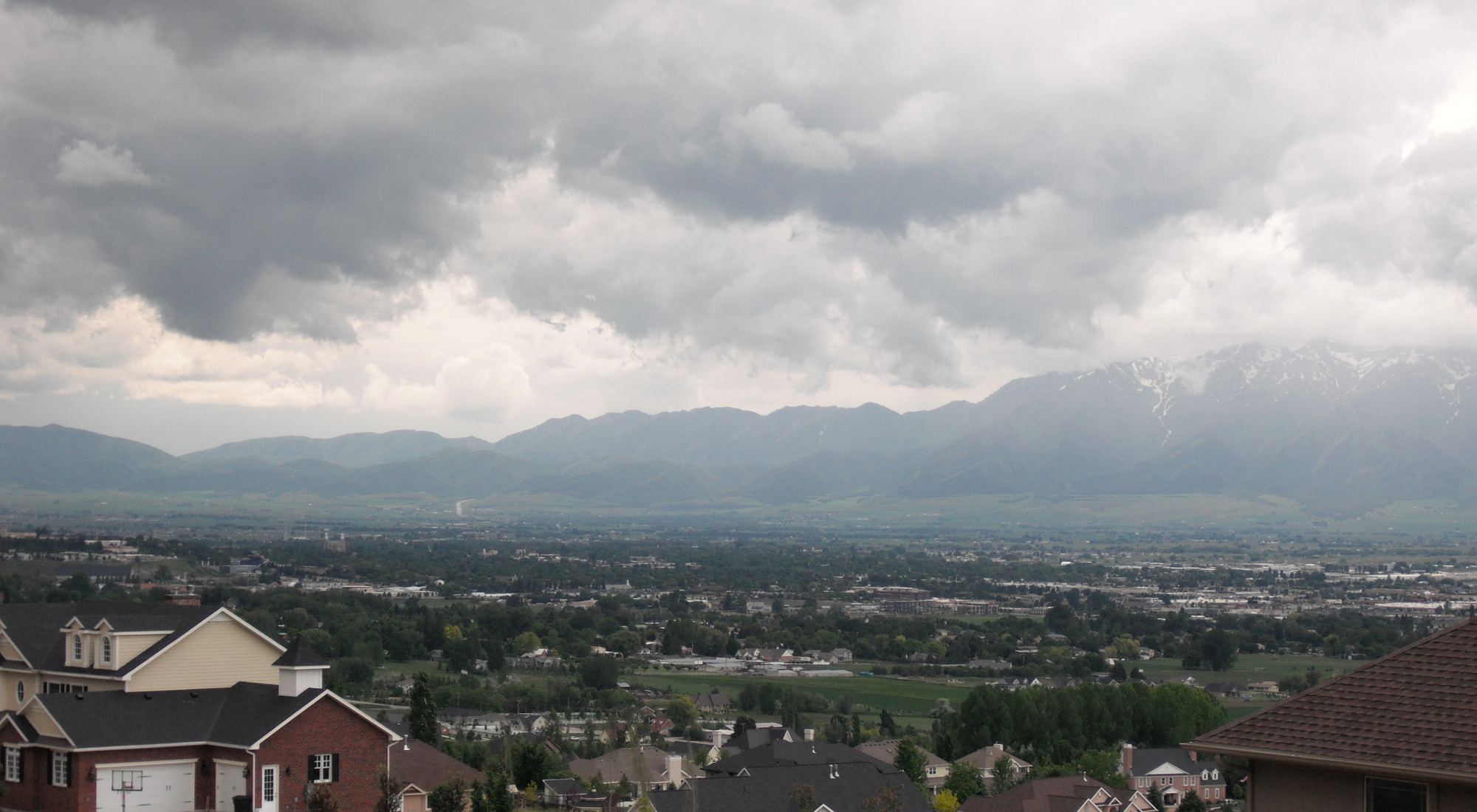 Homes above Logan looking across Cache Valley